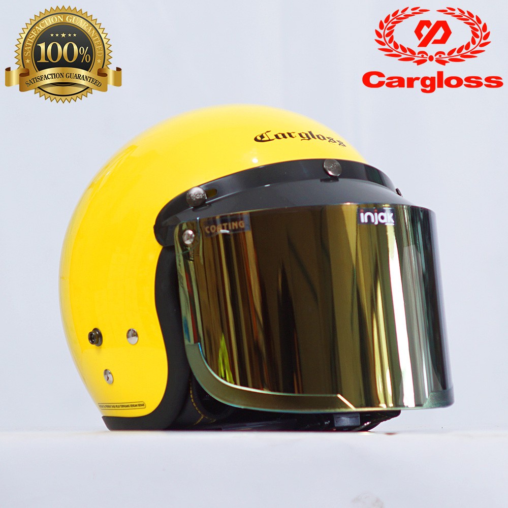 Jual Helm Cargloss Ferary Yellow Retro Helm Half Face Original Cargloss