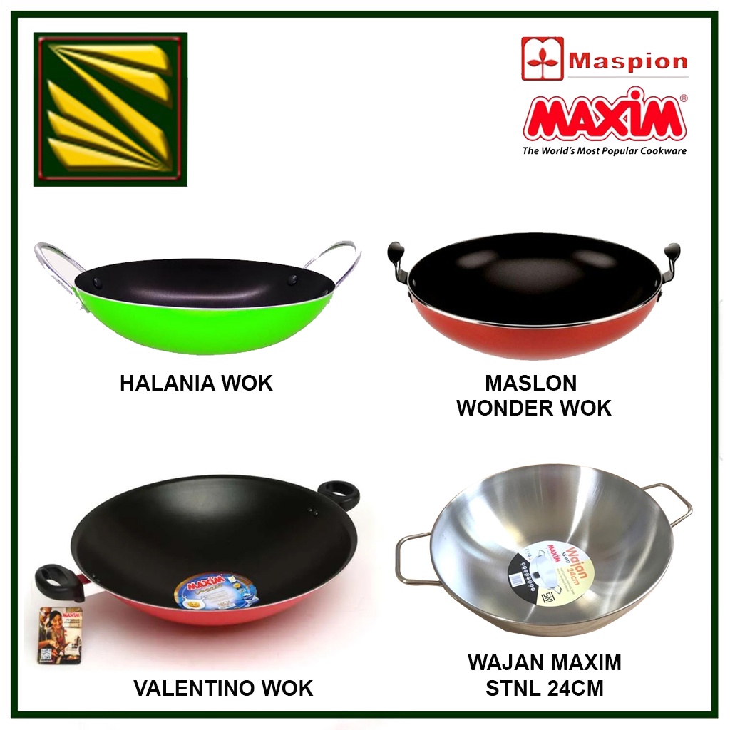 Jual Maxim Valentino Wok Maslon Wok Dan Halania Wok Wajan Teflon