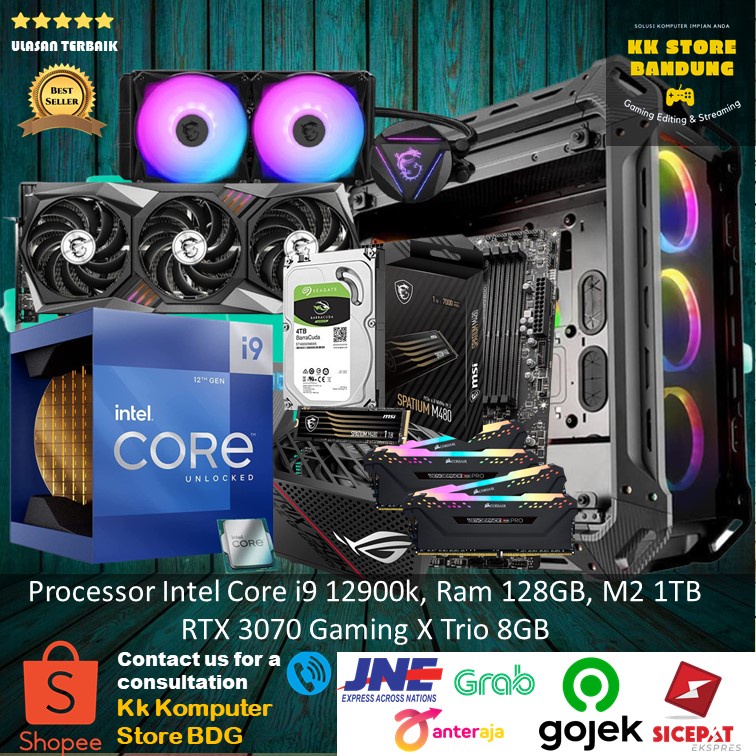 Jual PC Rakitan Intel Core I9 12900K Ram 128GB RTX 3070 8GBGB PC