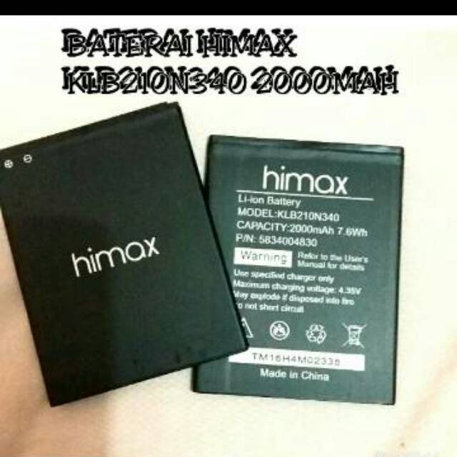 BATERAI HIMAX PURE 3S KLB210N340 CLASSIC M20I ORIGINAL 99 9 Shopee