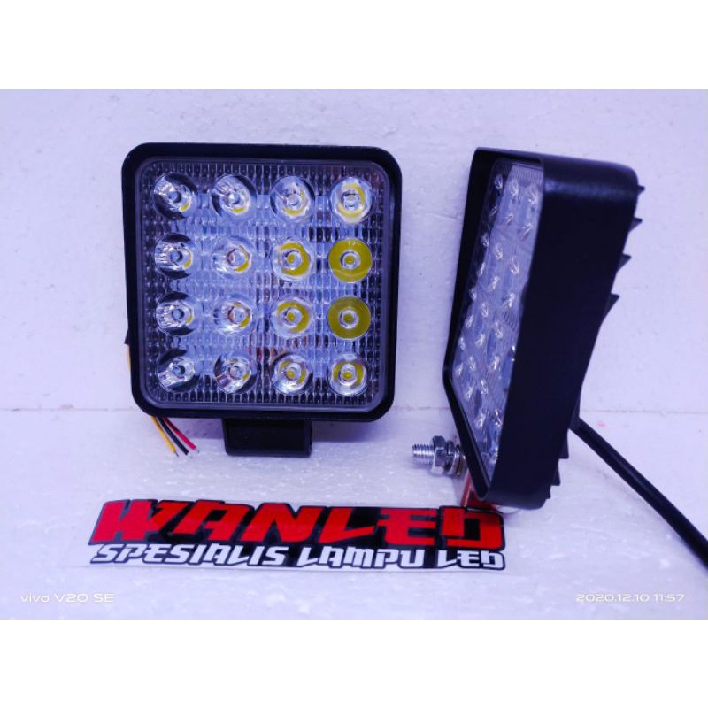 Jual Lampu Led Sorot 48W 16 Led For Mobil Offroad 4x4 SUV ATV Truk