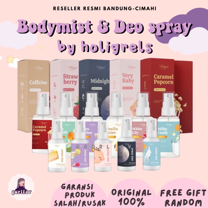 Jual READY Bodymist Holigrels Dan Deo Spray Holigrels Body Mist