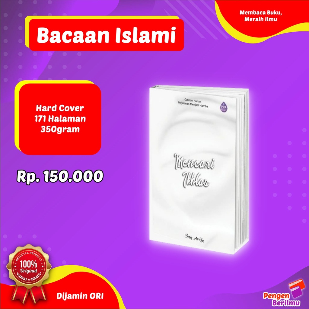 Jual Buku Mencari Ikhlas Buku Bacaan Islami Hard Cover Buku