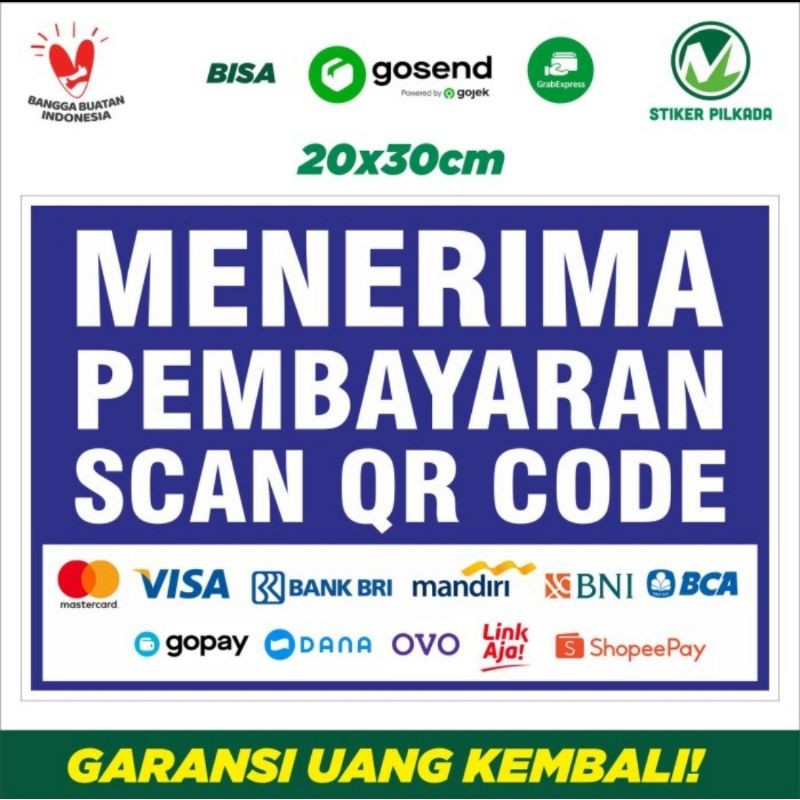 Jual Stiker Menerima Pembayaran Scan Qr X Cm Shopee Indonesia