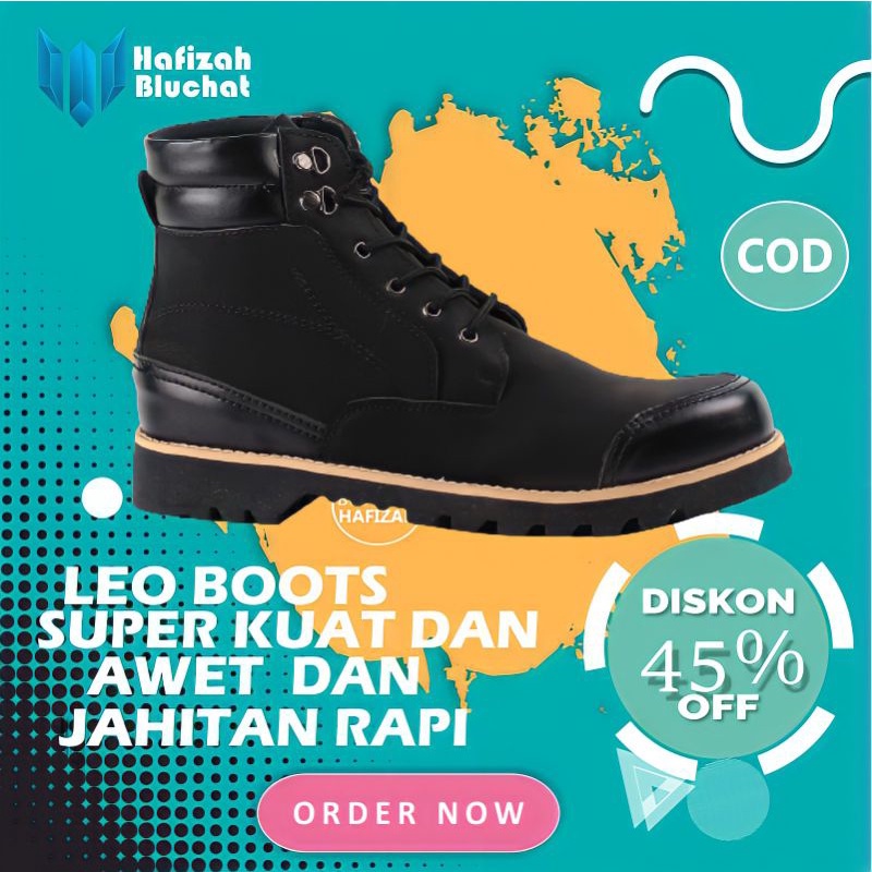 Jual Sepatu Safety Pria Sport Boot Boots Cowok Kerja Lapangan Kulit