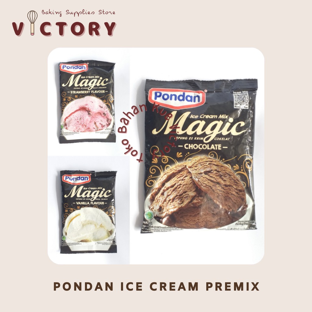 Jual Pondan Ice Cream Premix Sachet 75gr Bubuk Es Krim Coklat Vanilla