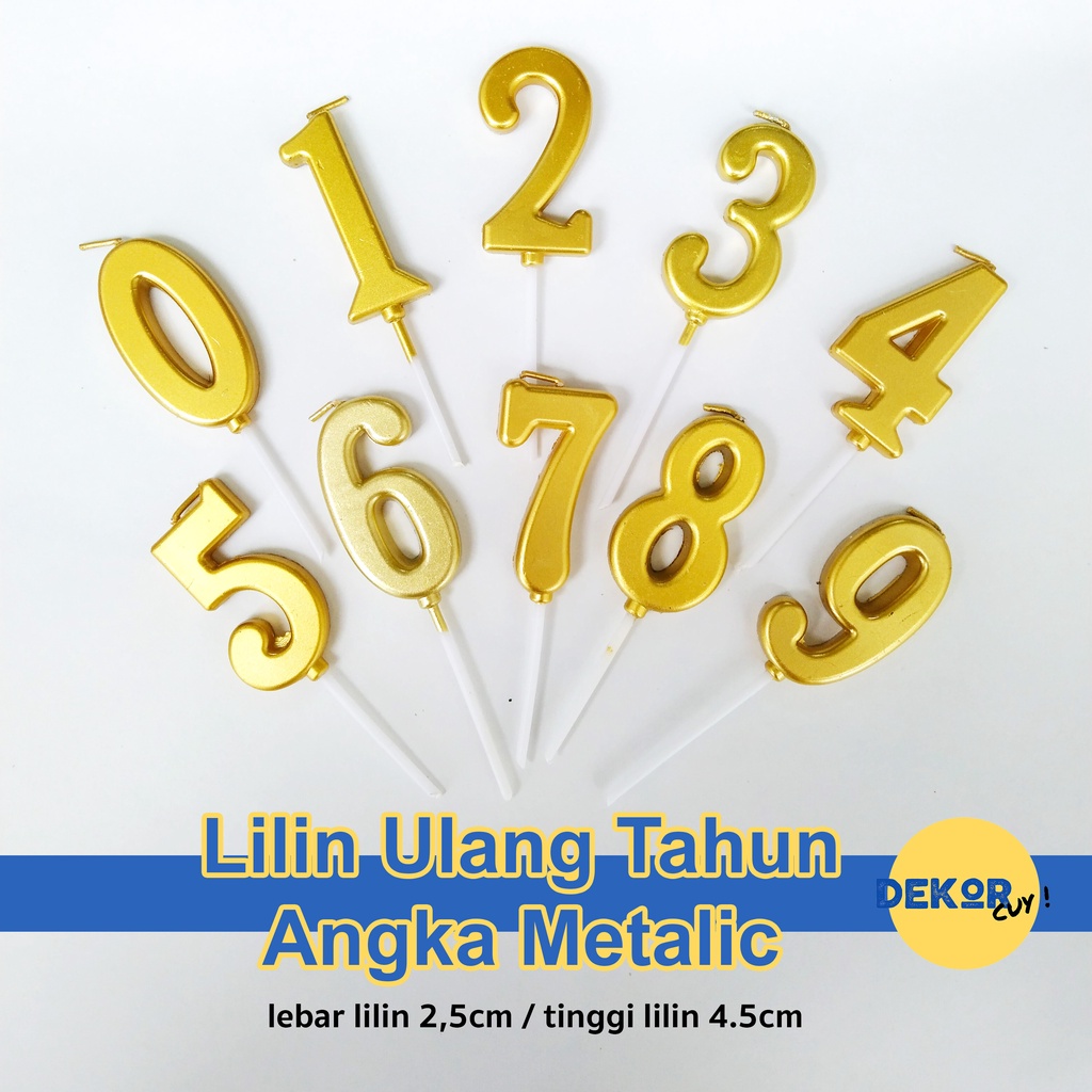 Jual Lilin Ulang Tahun Angka Metalik Lilin Ulang Tahun Gold Lilin