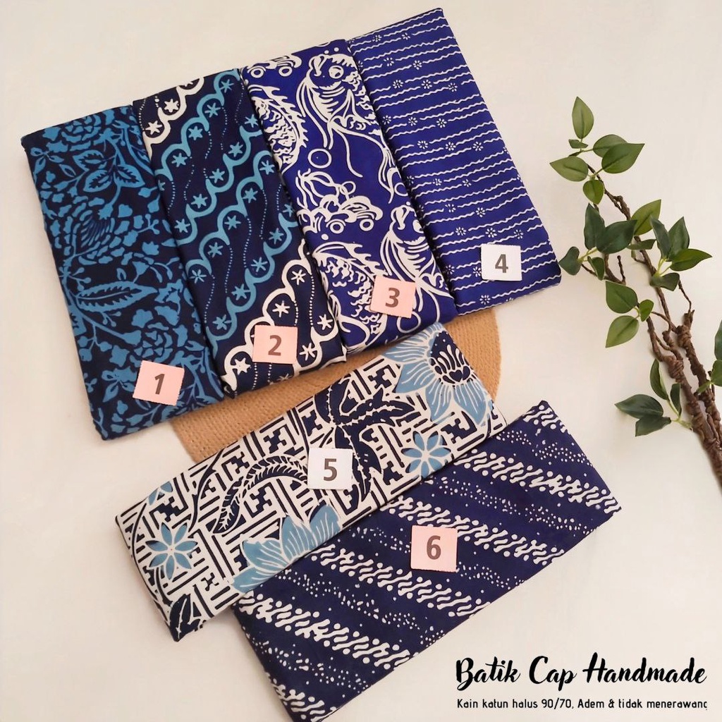 Jual HN1 KAIN BATIK CAP GARUTAN WARNA BIRU NAVY KAIN HALUS BATIK