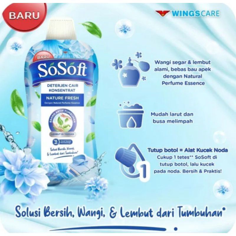 Jual SOSOFT BOTOL 750ML DETERGEN CAIR KONSENTRAT Shopee Indonesia