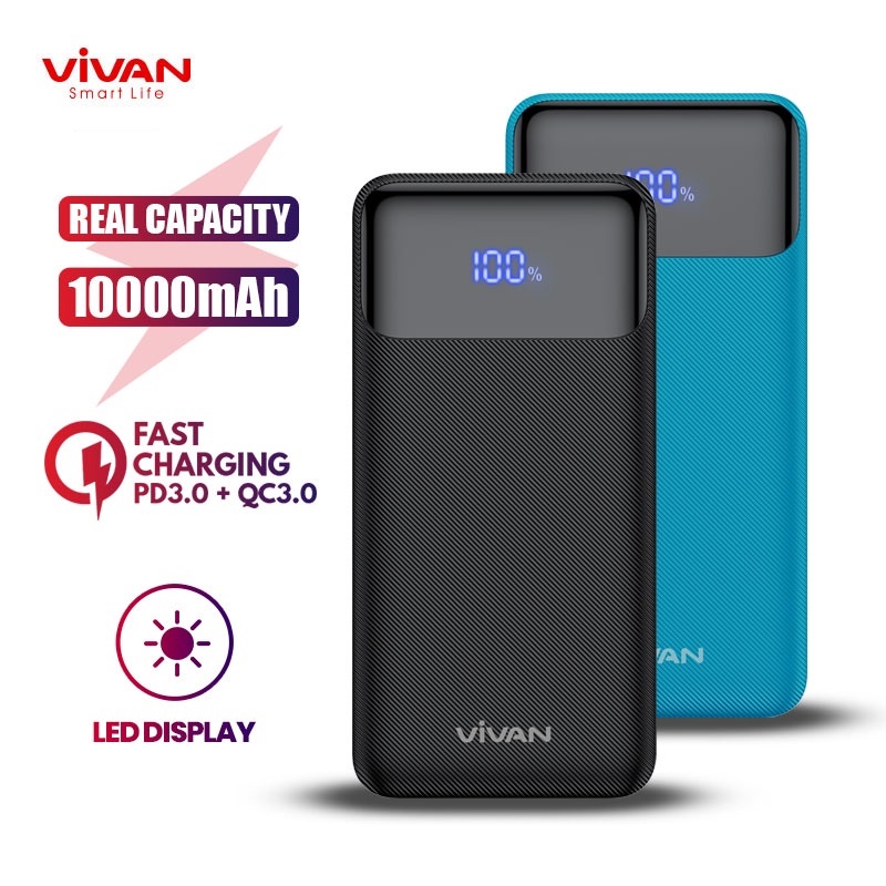 Jual VIVAN VPB X10 POWERBANK 10000mAh 20W DUAL INPUT PORT TYPE C