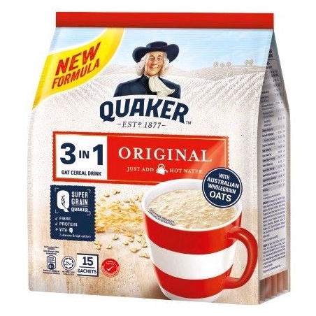 Jual QUAKER 3in1 Oat Cereal Drink Original Malaysia 1 Sachet 28 Gr