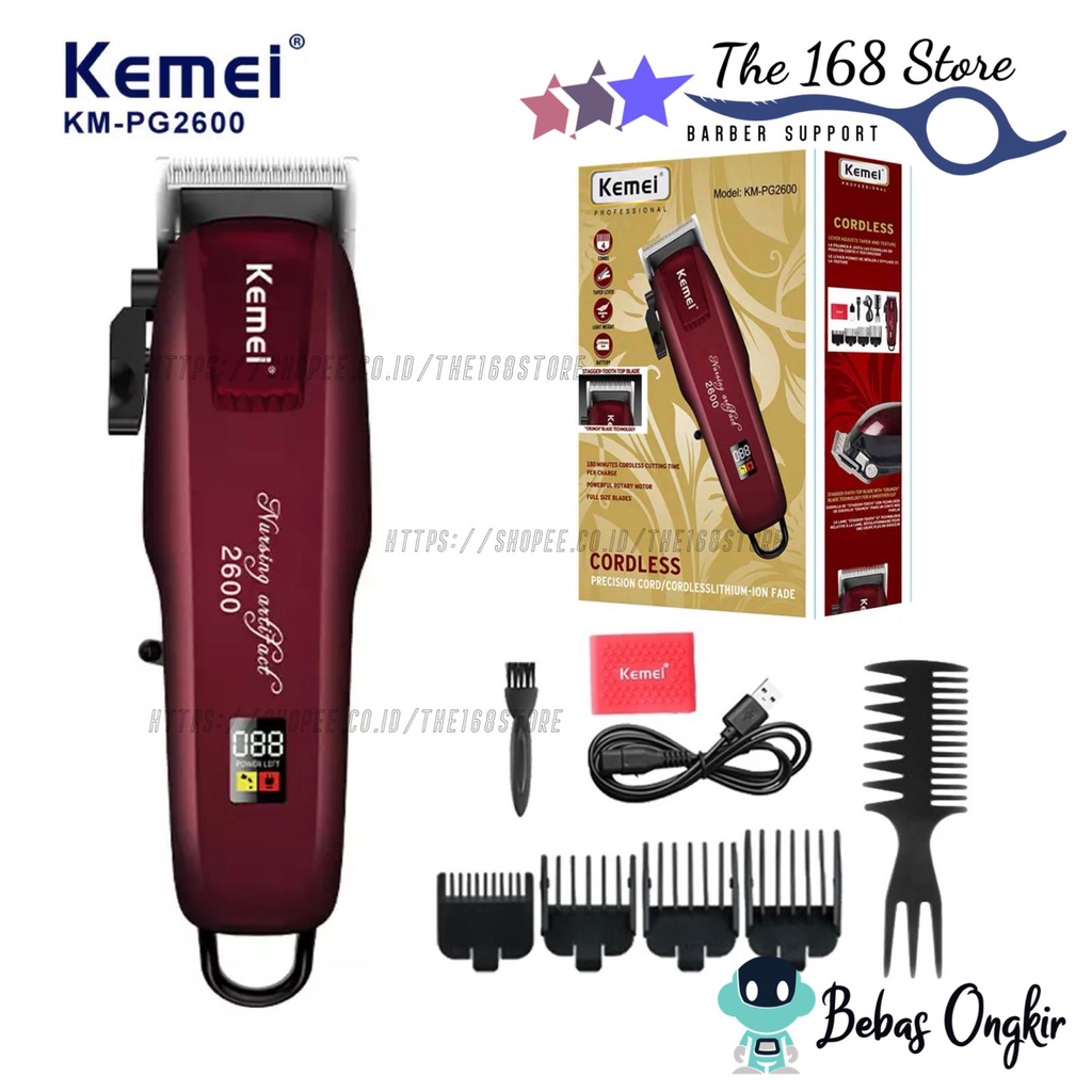 Jual Kemei KM 2600 PG Alat Cukur Rambut Hair Clipper Rechargeable