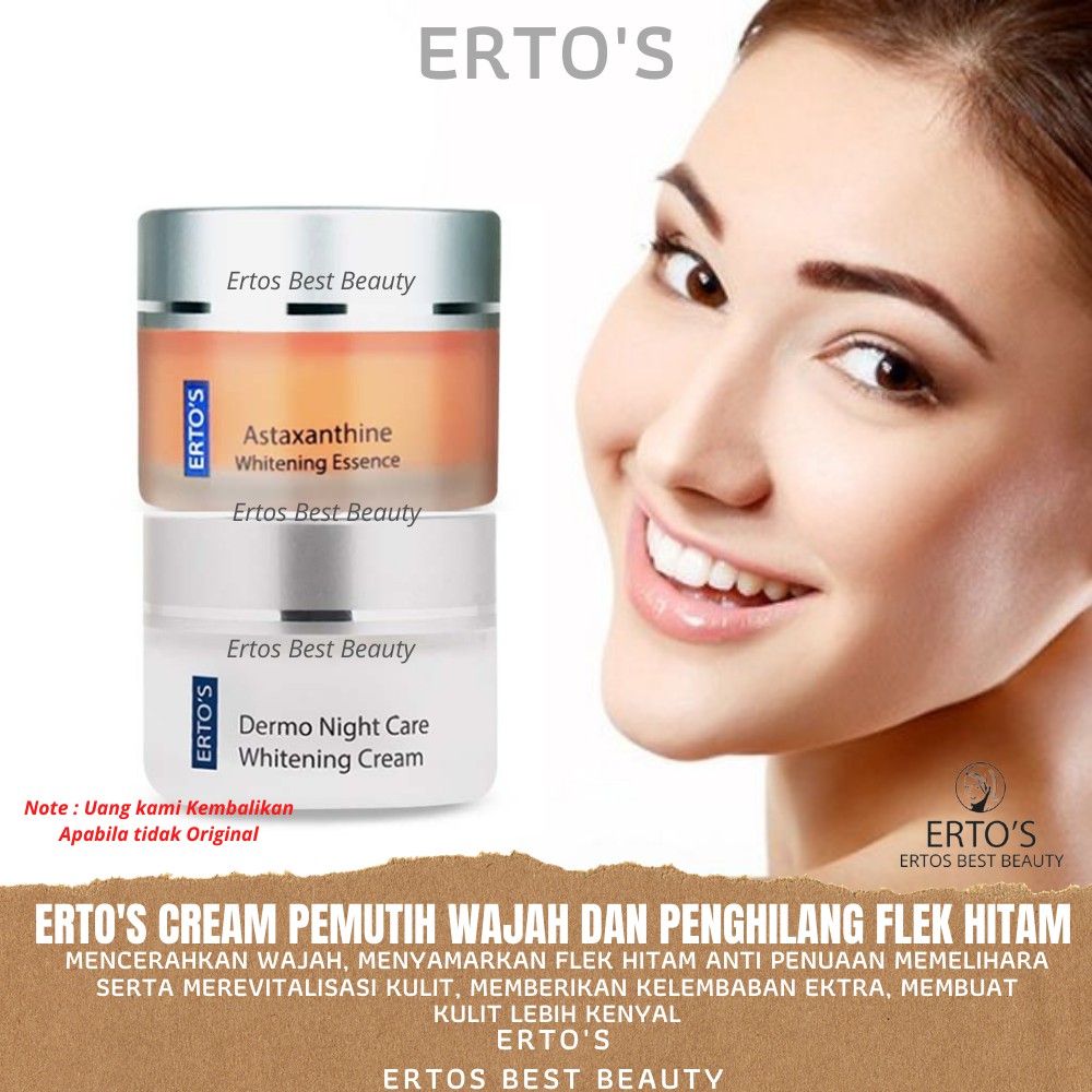 Jual Ertos Paket Cream Whitening Flek Hitam Krim Siang Malam