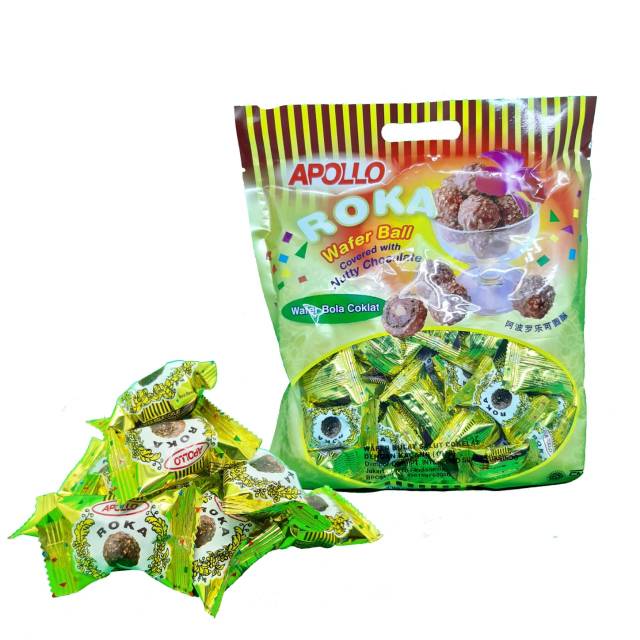 Jual Apollo Roka Wafer Ball Chocolate 300gr Isi 50Pcs Cemilan