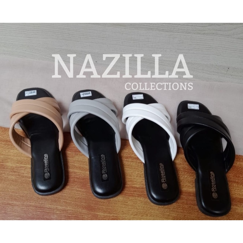 Jual NAZILLA Sandal Wanita Model Silang Double Strap Sendal Selop Cewek