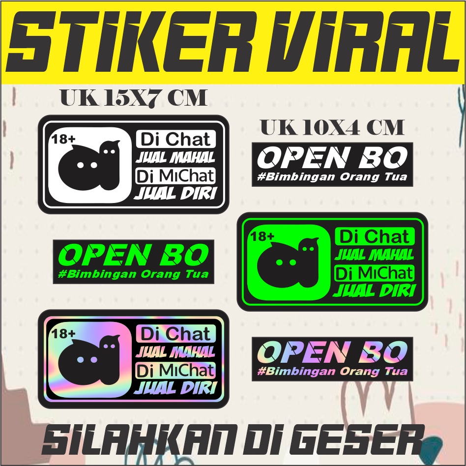 Jual Sticker Open BO Bimbingan Orang Tua Stiker Kata Kata Viral