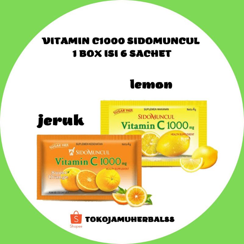 Jual Vitamin C1000 1 Box Isi 6 Sachet Rasa Jeruk Sidomuncul Vitamin