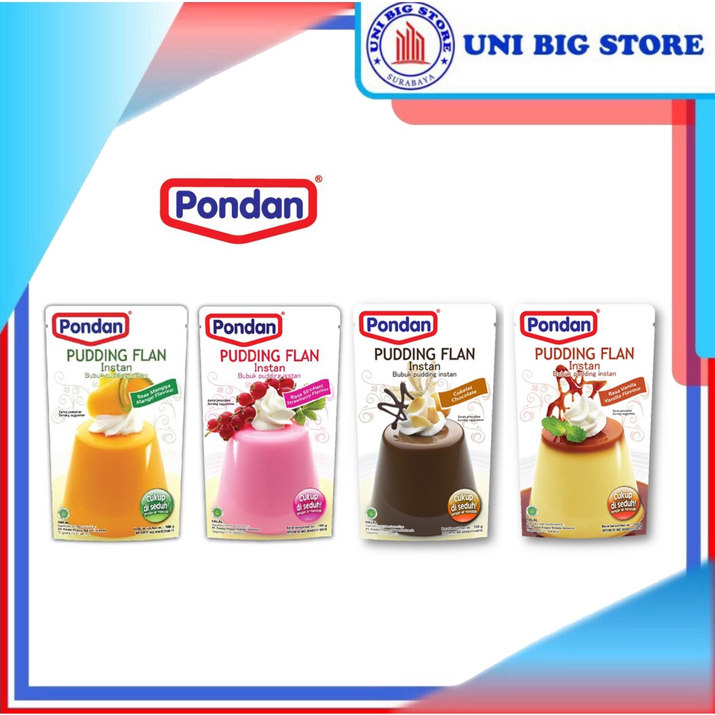 Jual Pondan Pudding Flan Puding Vanilla Chocolate Coklat Strawberry