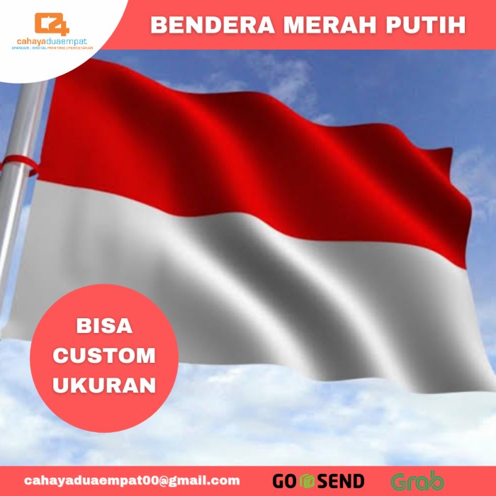 Jual Termurah Bendera Merah Putih Satin Bisa Custom Ukuran Bendera