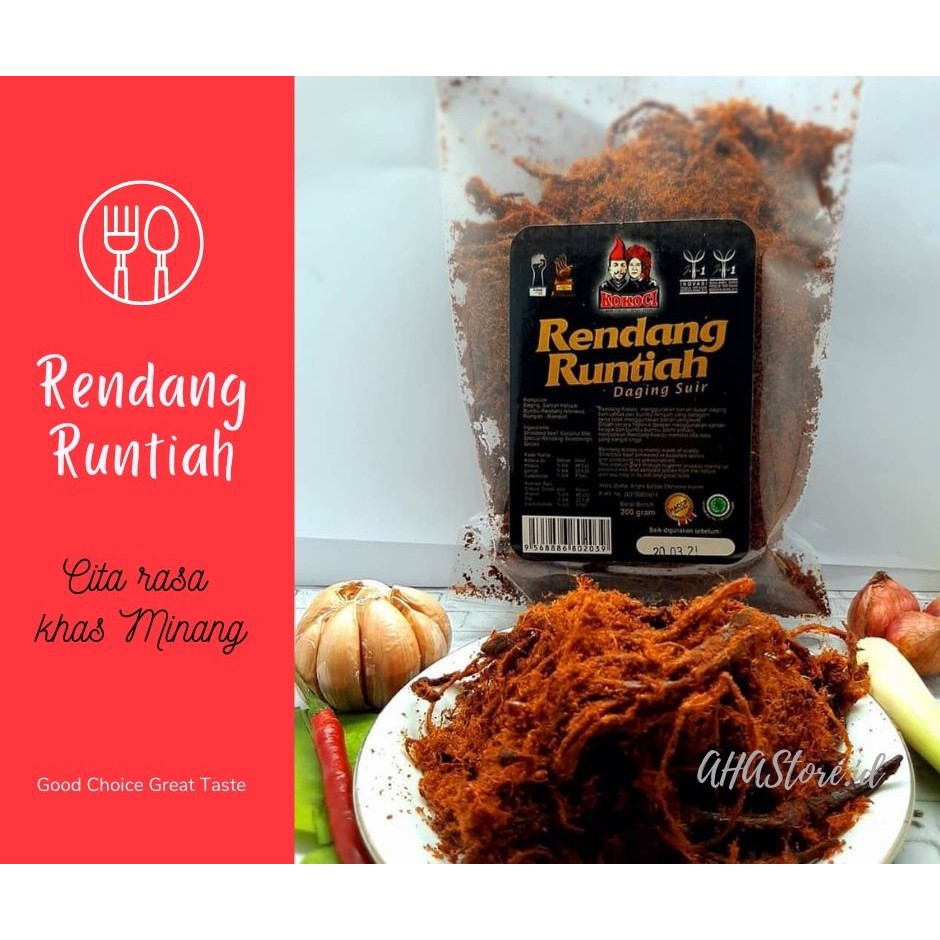 Jual RENDANG RUNTIAH KOKOCI 200gram MAKANAN KHAS MINANG Indonesia