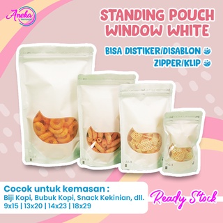 Jual Pack Isi Pcs Standing Pouch Transmetz Window Hitam Putih