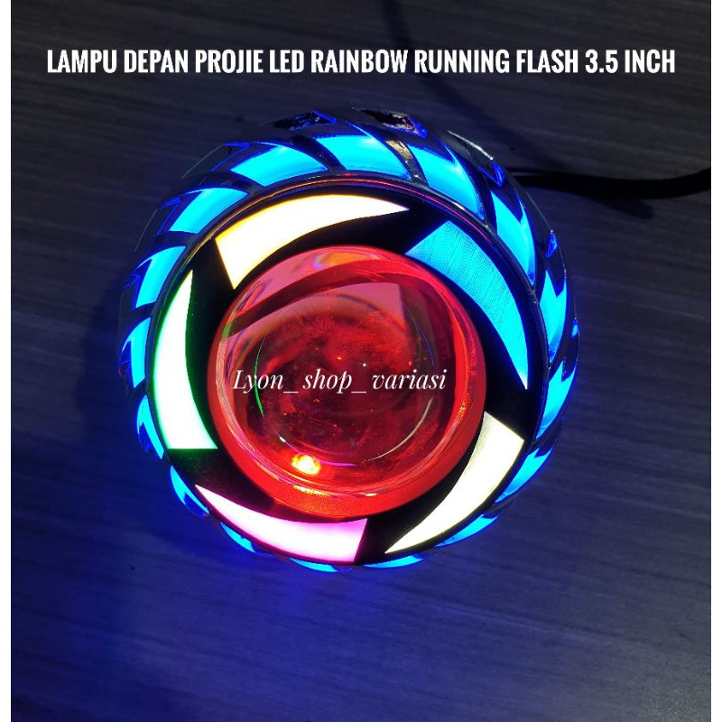 Jual Lampu Depan Projie Led AE Rainbow Flash Running 3 5 Inch Shopee