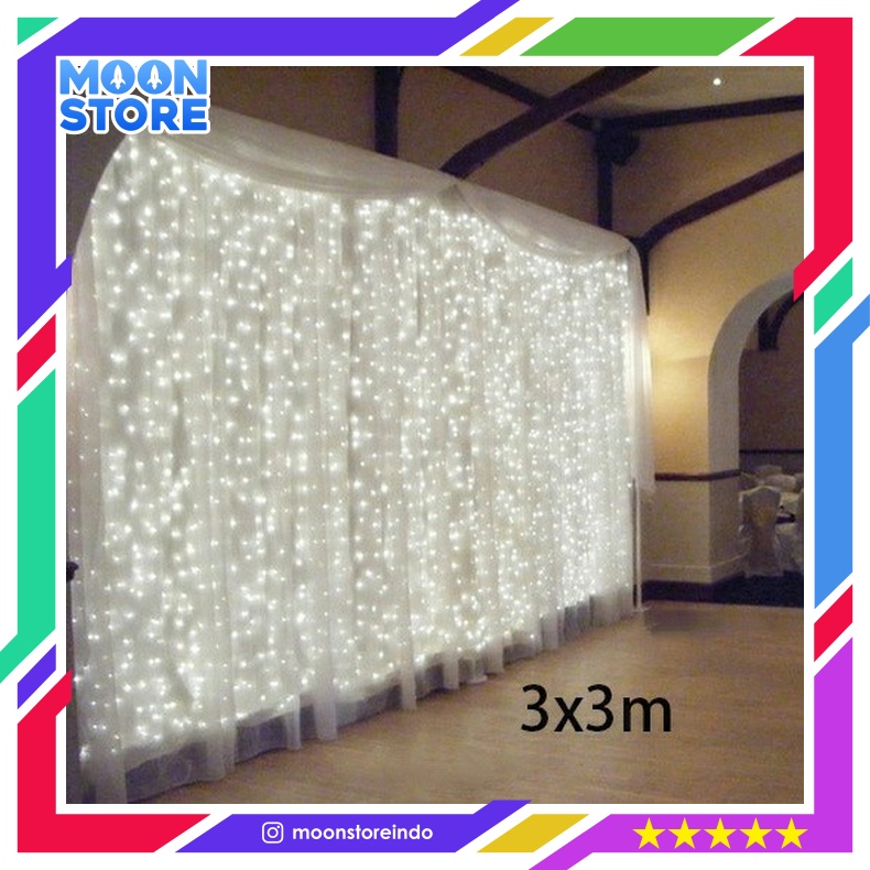 Jual LAMPU GORDEN DEKORASI WEDDING FAIRY LIGHT 3X3M 300 LED 300L JOGJA