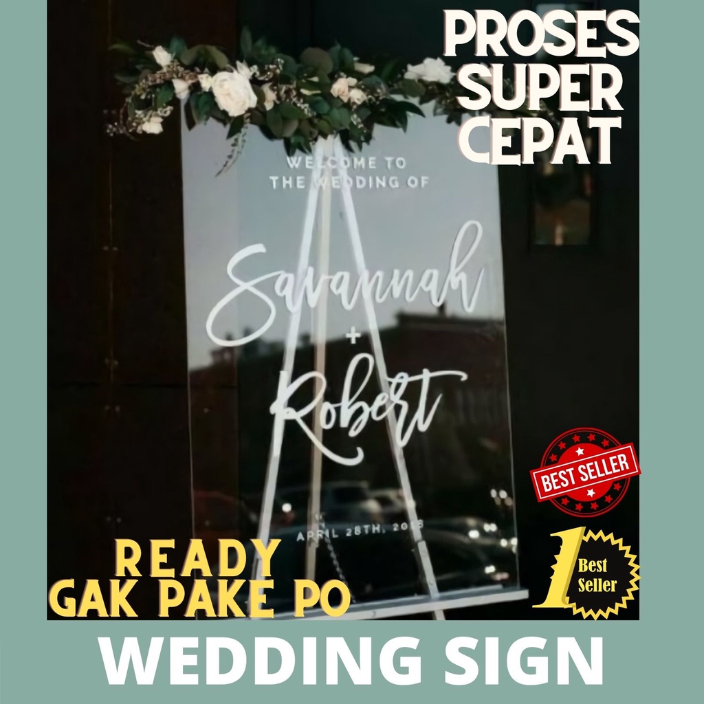 Jual Acrylic Welcome Sign Akrilik X Mm Wedding Akrilik Saja