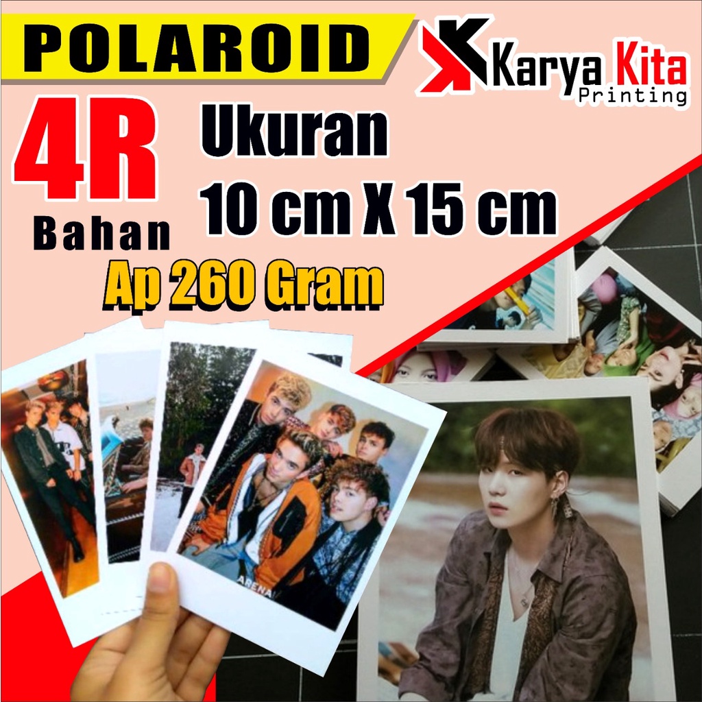 Jual Foto Polaroid Uk 4R 10 5x15 2 Cm Sudah Laminasi Free Design