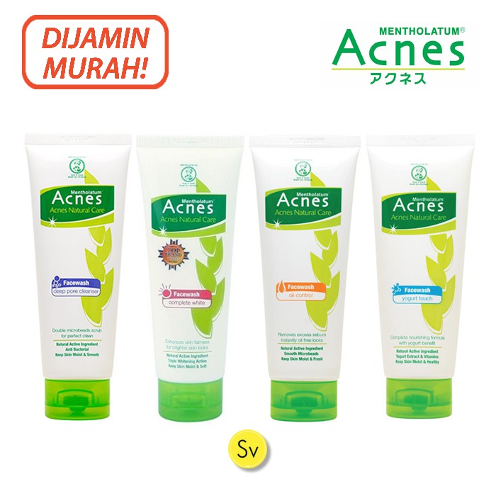 Jual Acnes Natural Care Face Wash Complete White Deep Pore Cleanser