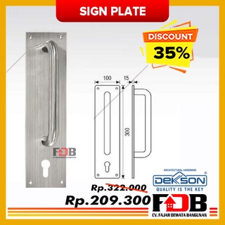 Jual Sign Plate With Handle Dekson Dekkson SP003 HDL CYL HOLE SSS