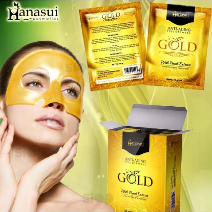 Jual HANASUI Peel Off Mask Gold Anti Aging Box Shopee Indonesia