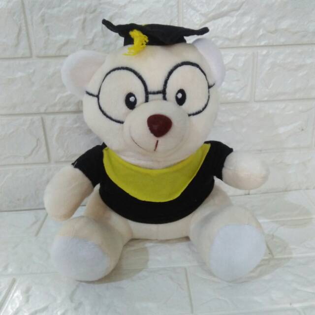 Jual Boneka Wisuda Beruang Kacamata Krem Sni Boneka Bear Toga Kacamata