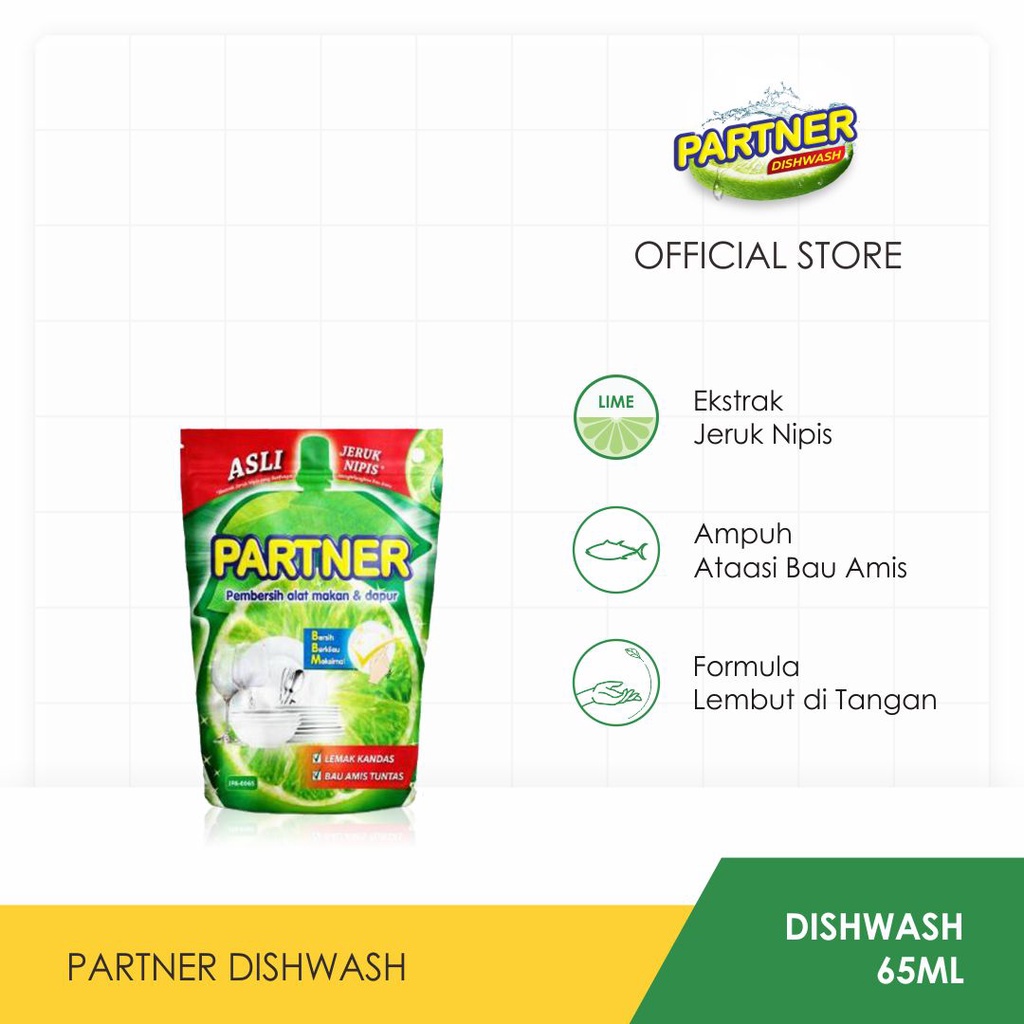 Jual SABUN CUCI PIRING PARTNER DISHWASH 65ML Indonesia Shopee Indonesia