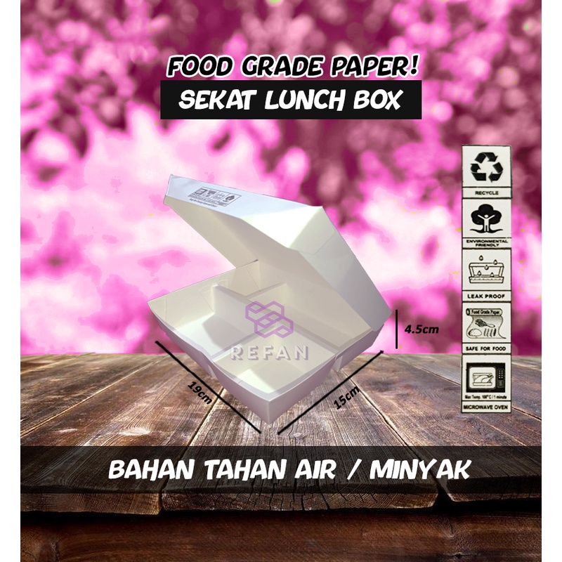 Jual Lunch Box Paper Sekat 4 Bento Kertas 4 Sekat Kertas Bento