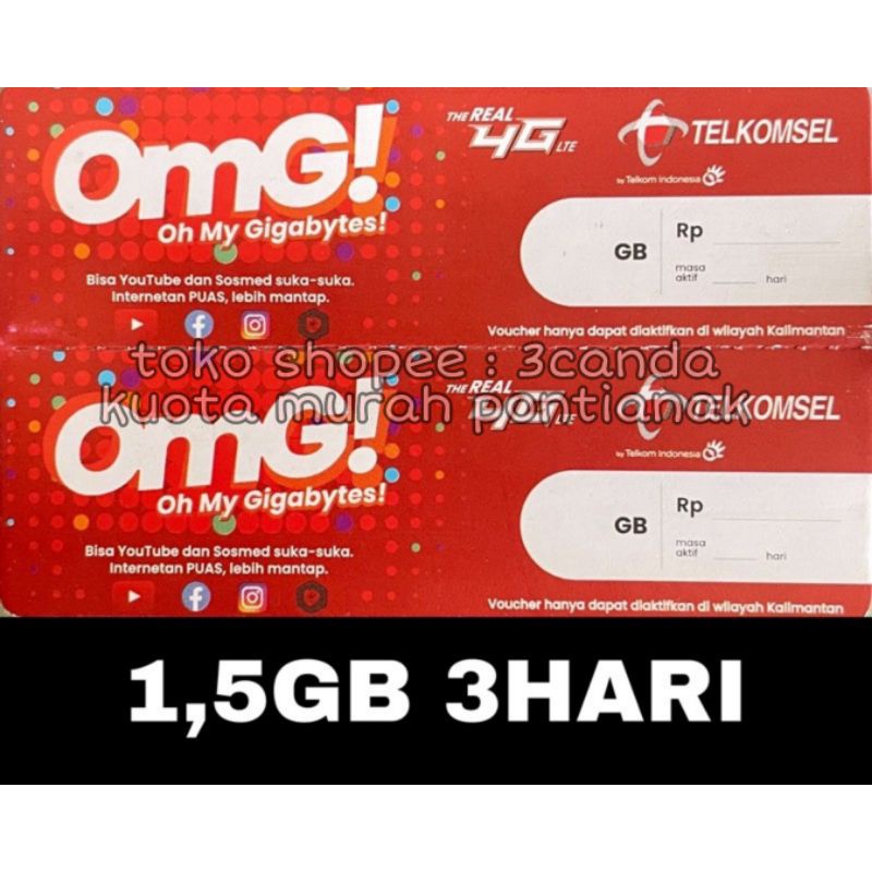 Jual Voucher Telkomsel 1 5 Gb 3 Hari Vocer Tsel Omg 1 5gb 3hari Zona 1