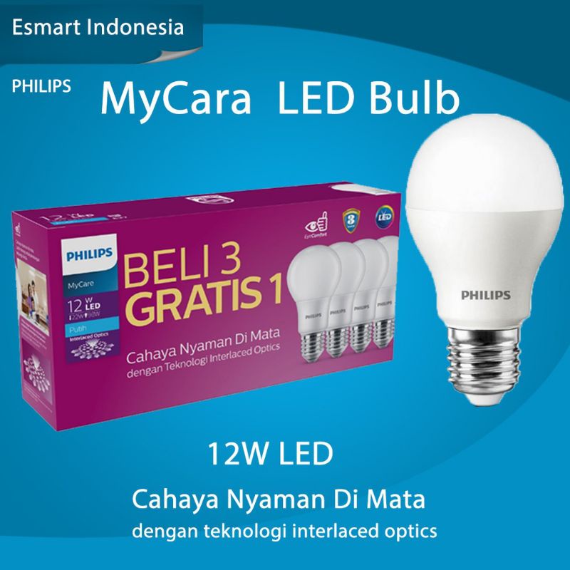 Jual MultiPack Philips MyCare LEDBulb 12W 6500K Putih Shopee Indonesia