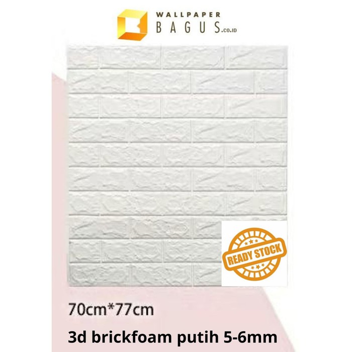 Jual Wallpaper Dinding Wall Foam Bata Putih Brick Foam 6mm Indonesia