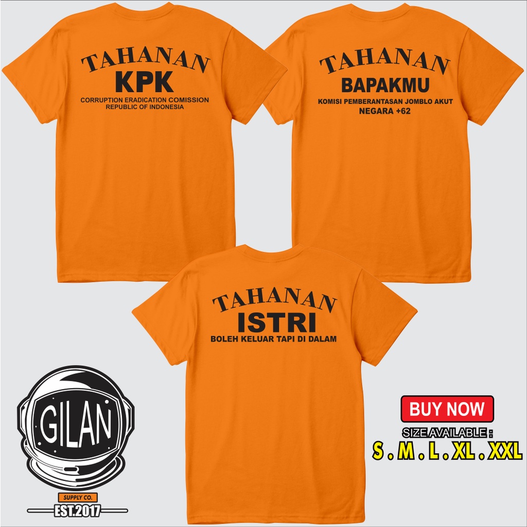 Jual Kaos Baju Tahanan Kpk Komisi Pemberantasan Korupsi Anti Korupsi