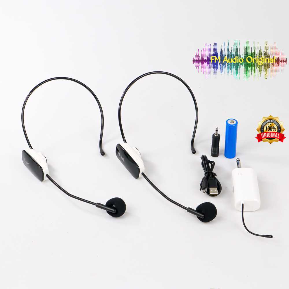 Jual FM Audio Original UHF Wireless Microphone Headset Mini Portable