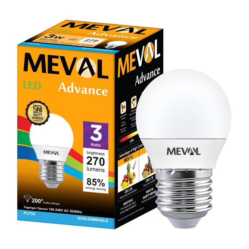 Jual Lampu Led Bulb W Putih Meval Shopee Indonesia