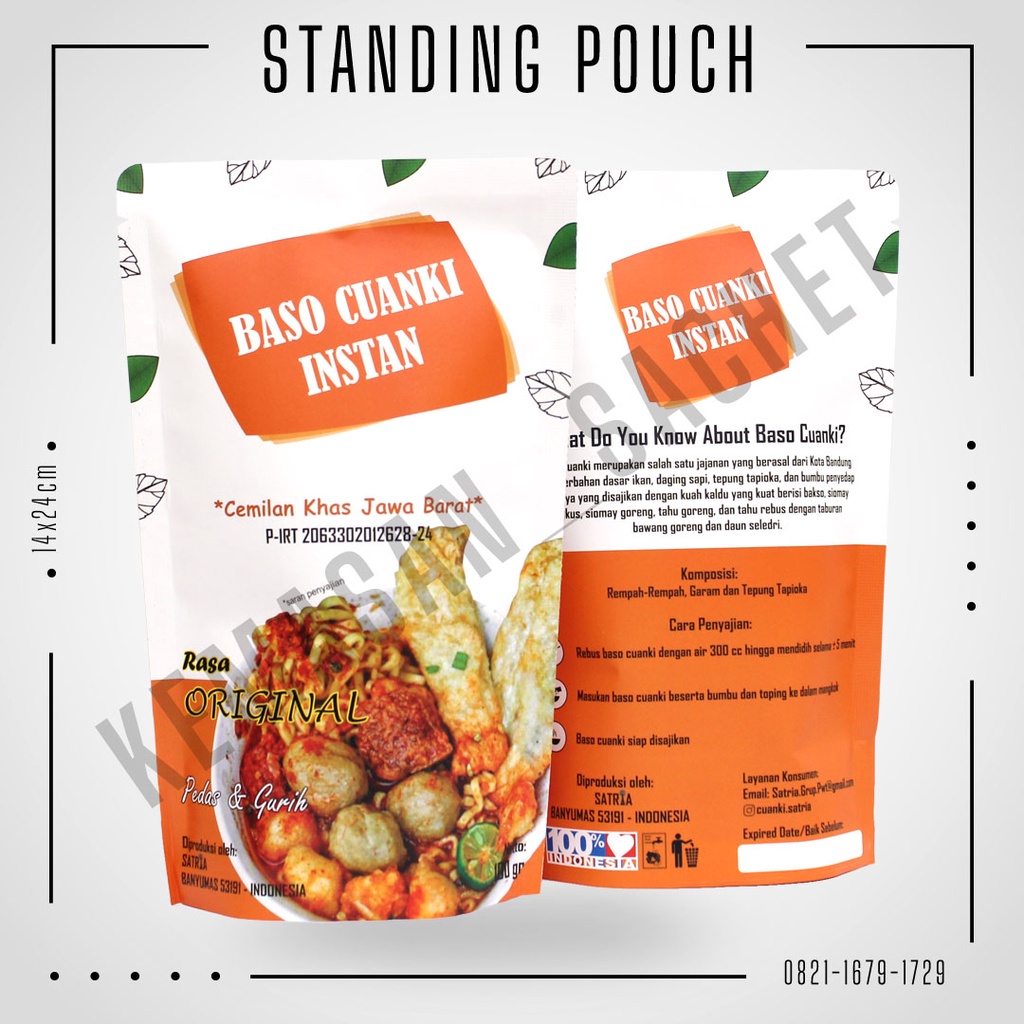 Jual Kemasan Standing Pouch Full Print Ukuran X Shopee Indonesia