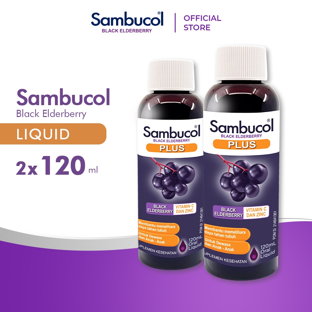 Jual Sambucol Black Elderberry Plus Vit C Zinc Liquid 120ml BPOMX2