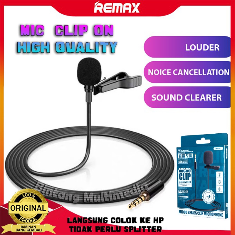 Jual Mic Clip On Microphone Hp Remax K Mikrofon Handphone External