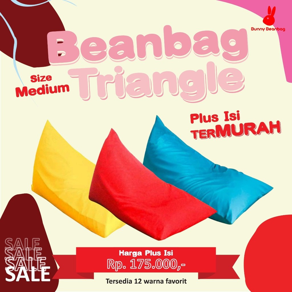 Jual BUNNY BEAN BAG Plus Isi Murah TRIANGLE Beanbag Dewasa Size