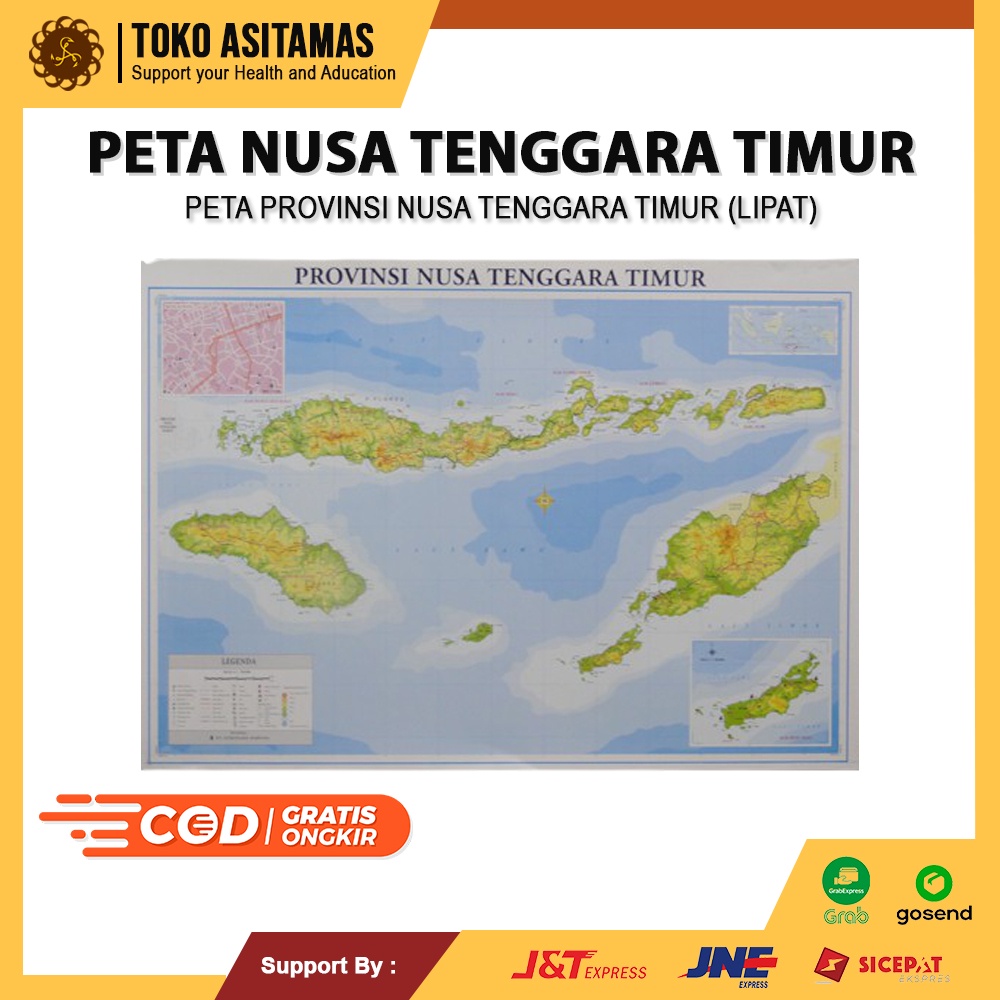 Jual Peta Provinsi Nusa Tenggara Timur Lipat Indonesia Shopee Indonesia