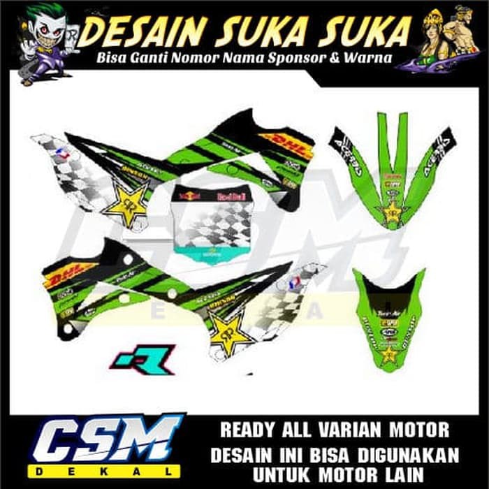 Jual 801 DEKAL DECAL MOTOR KX 85 NEW STIKER STICKER STRIPING BODY HIJAU