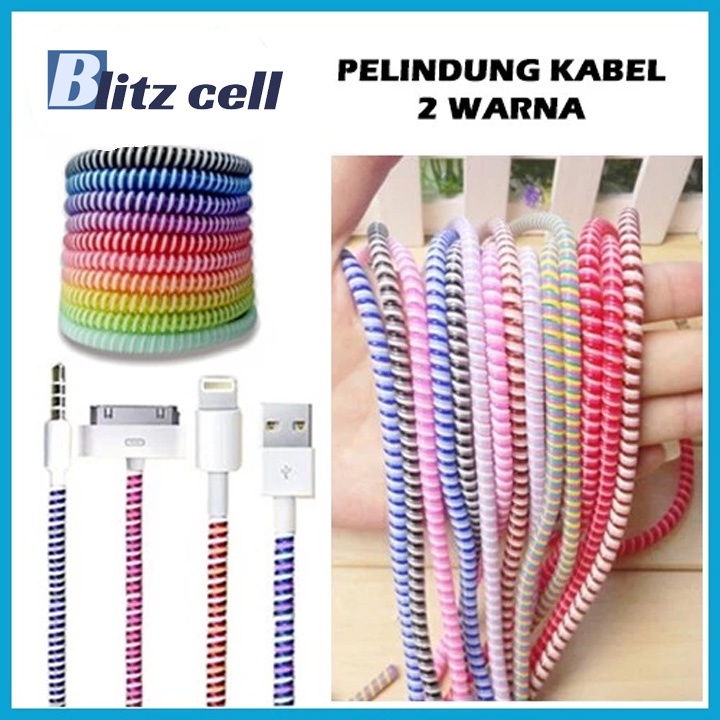 Jual Pelilit Kabel Spiral Warna Metalic Pelindung Cable Hp Charger