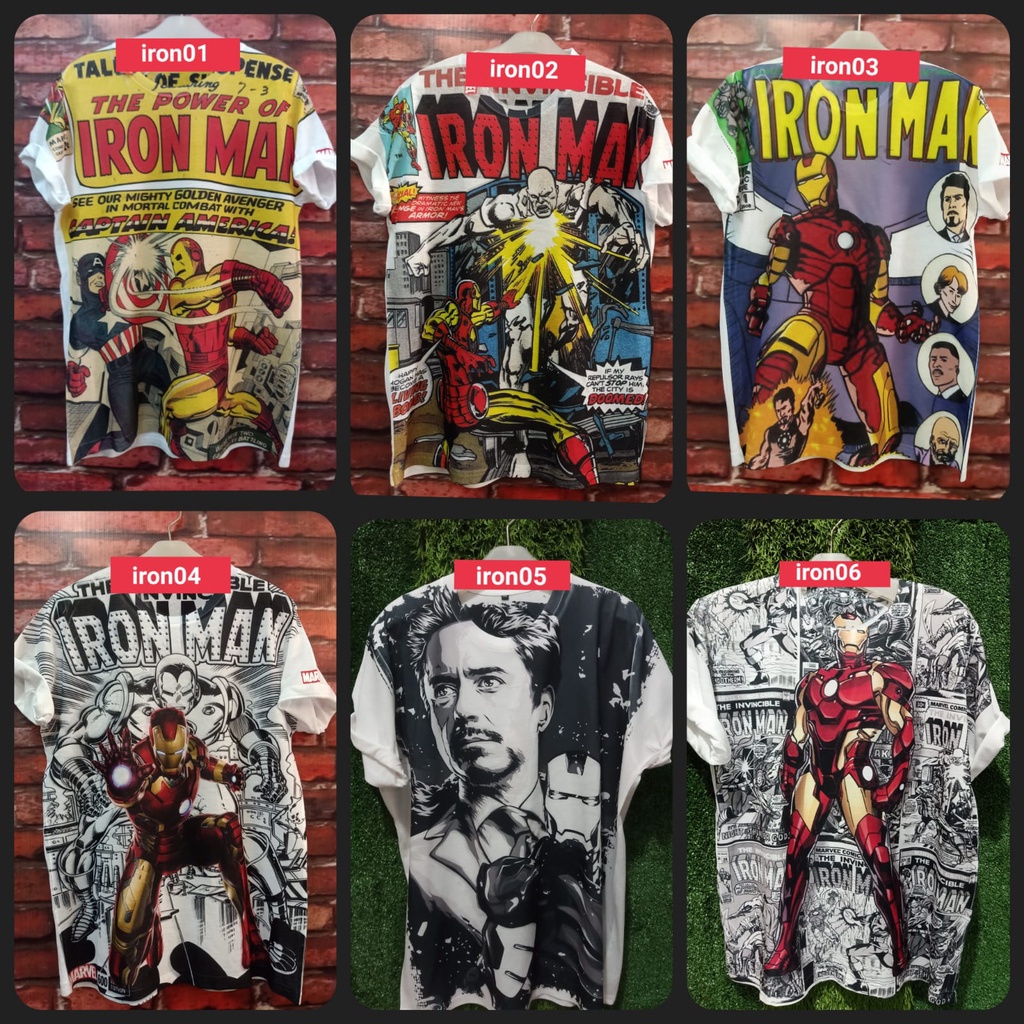 Jual KAOS IRONMAN MARVEL DS Kaos BANGKOK KAOS DISTRO Full Print