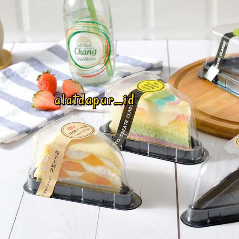 Jual Pcs Korean Tray Mika Segitiga Tray Mika Slice Cake Box Mika Mini